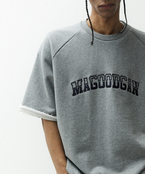 MAGOODGAN(メックウッドガン)の「スウェッグバー3548 ヘビーウェイトオーバーサイズダークメランジグレー半袖Tシャツ(Tシャツ/カットソー・メンズ・その他・LARGE/X-LARGE/MEDIUM)」の2枚目の写真