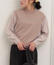 ロゴ入りラグランプルオーバーニット