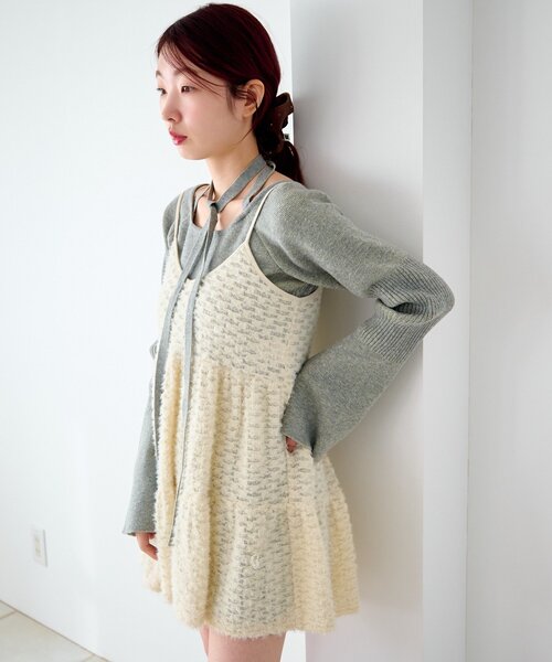 Kastane(カスタネ)の「ファーチュールチュニック(チュニック・レディース・アイボリー/ブラック・FREE)」の3枚目の写真