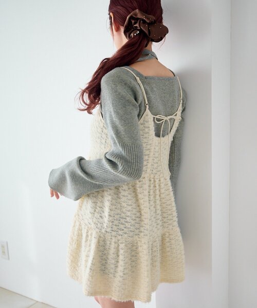 Kastane(カスタネ)の「ファーチュールチュニック(チュニック・レディース・アイボリー/ブラック・FREE)」の4枚目の写真