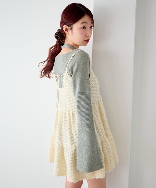 Kastane(カスタネ)の「ファーチュールチュニック(チュニック・レディース・アイボリー/ブラック・FREE)」の5枚目の写真