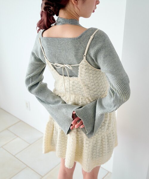 Kastane(カスタネ)の「ファーチュールチュニック(チュニック・レディース・アイボリー/ブラック・FREE)」の6枚目の写真