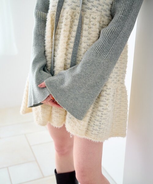 Kastane(カスタネ)の「ファーチュールチュニック(チュニック・レディース・アイボリー/ブラック・FREE)」の7枚目の写真