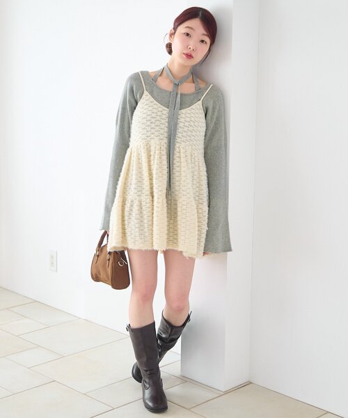 Kastane(カスタネ)の「ファーチュールチュニック(チュニック・レディース・アイボリー/ブラック・FREE)」の8枚目の写真