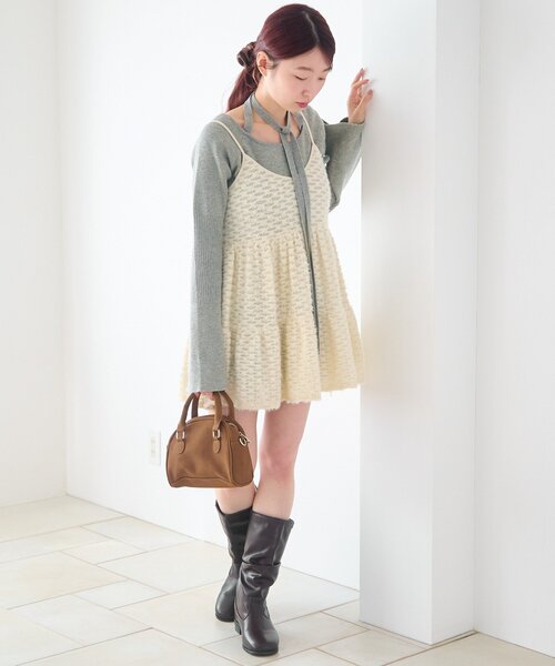 Kastane(カスタネ)の「ファーチュールチュニック(チュニック・レディース・アイボリー/ブラック・FREE)」の9枚目の写真