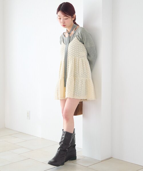 Kastane(カスタネ)の「ファーチュールチュニック(チュニック・レディース・アイボリー/ブラック・FREE)」の10枚目の写真