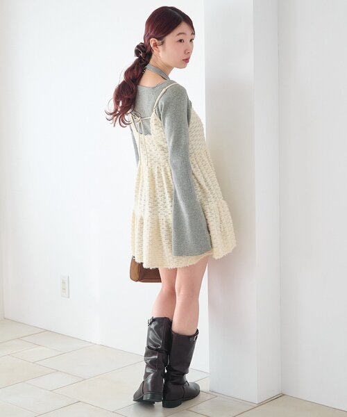 Kastane(カスタネ)の「ファーチュールチュニック(チュニック・レディース・アイボリー/ブラック・FREE)」の13枚目の写真