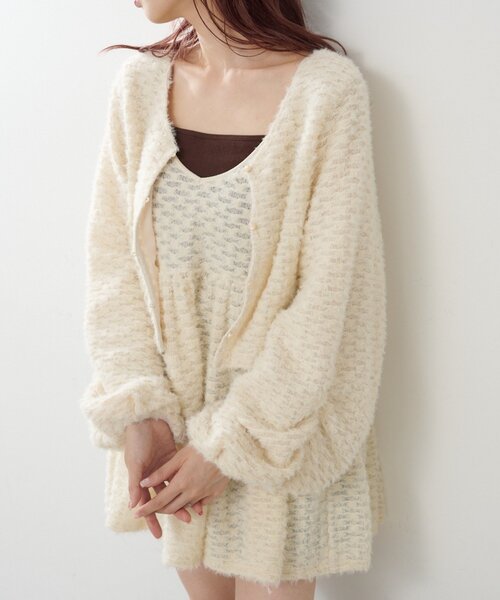 Kastane(カスタネ)の「ファーチュールチュニック(チュニック・レディース・アイボリー/ブラック・FREE)」の14枚目の写真