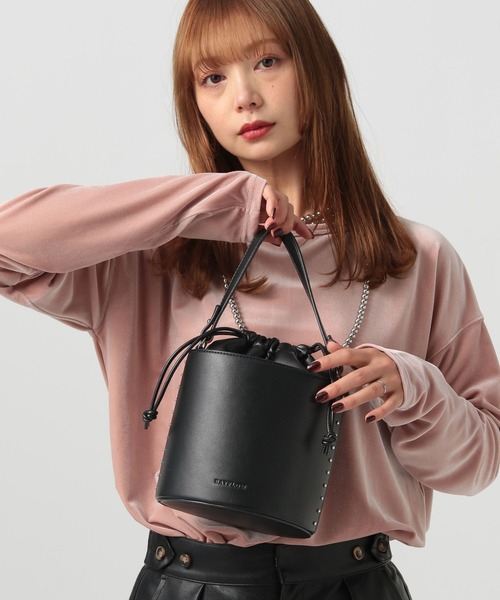 BAYFLOW（ベイフロー）の「[巾着単体でも使える]セパレート巾着バケツバッグ（ハンドバッグ・レディース・ブラック/キャメル・FREE）」の5枚目の写真