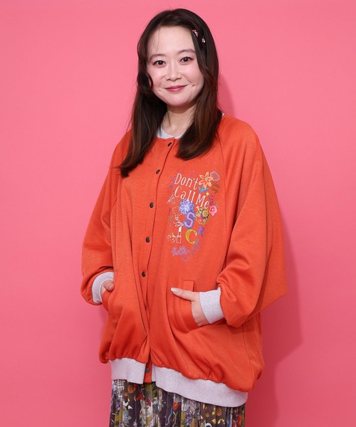 153728：ポップ柄裏起毛 裏毛×フライスブルゾン（ブルゾン）｜ScoLar