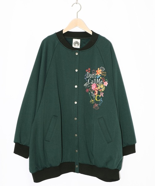 ScoLar（スカラー）の「153728：ポップ柄裏起毛 裏毛×フライスブルゾン（ブルゾン・レディース・ブラック/オレンジ/グリーン・M）」の3枚目の写真