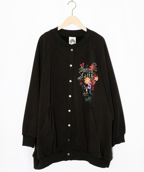 セール】153728：ポップ柄裏起毛 裏毛×フライスブルゾン（ブルゾン