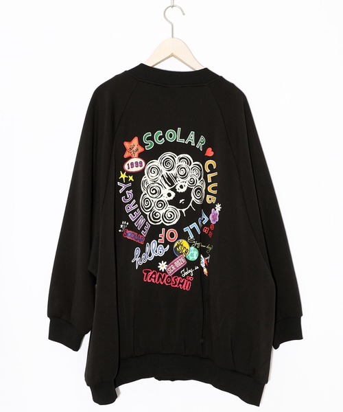 ScoLar（スカラー）の「153728：ポップ柄裏起毛 裏毛×フライスブルゾン（ブルゾン・レディース・ブラック/オレンジ/グリーン・M）」の18枚目の写真