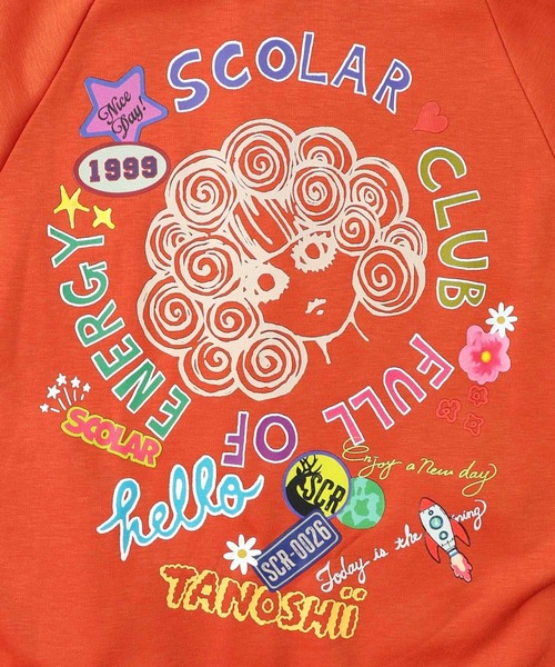 ScoLar（スカラー）の「153728：ポップ柄裏起毛 裏毛×フライスブルゾン（ブルゾン・レディース・ブラック/オレンジ/グリーン・M）」の22枚目の写真