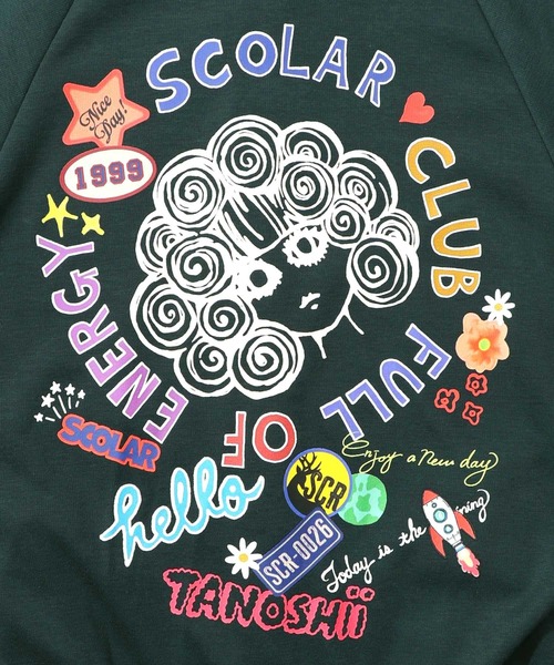 セール】153728：ポップ柄裏起毛 裏毛×フライスブルゾン（ブルゾン