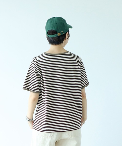 PAR ICI（パーリッシィ）の「ボーダー配色バインダー 半袖Tシャツ【SEASON COLOR】（Tシャツ/カットソー・レディース・ブラック/ダークブラウン/カーキ/マスタード/グリーン系その他/イエロー/ピンク系その他/アイボリー/ブルー系その他・FREE）」の22枚目の写真