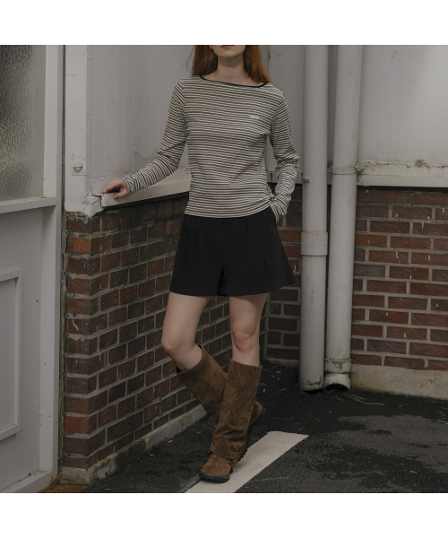 KNOWNBETTER（ノウンベター）の「Multi stripe ribbed longsleeve T-shirt [KNFW03TS14]_[2color]（Tシャツ/カットソー・レディース・チャコールグレー/ダークブラウン・FREE）」の10枚目の写真