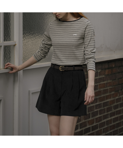 KNOWNBETTER（ノウンベター）の「Multi stripe ribbed longsleeve T-shirt [KNFW03TS14]_[2color]（Tシャツ/カットソー・レディース・チャコールグレー/ダークブラウン・FREE）」の11枚目の写真