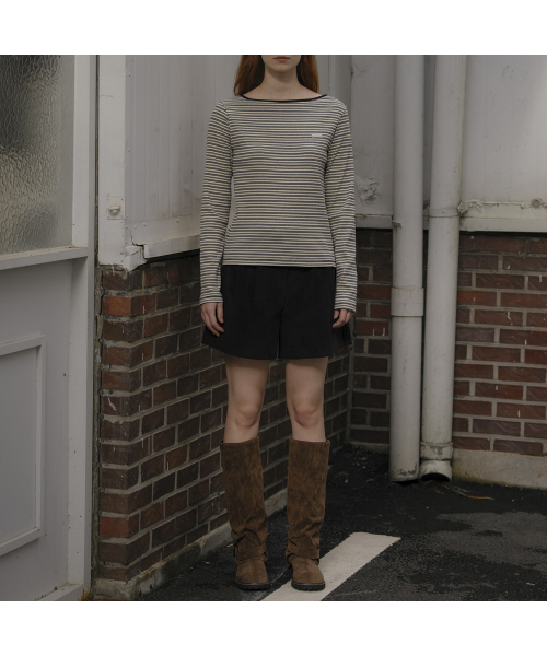 KNOWNBETTER（ノウンベター）の「Multi stripe ribbed longsleeve T-shirt [KNFW03TS14]_[2color]（Tシャツ/カットソー・レディース・チャコールグレー/ダークブラウン・FREE）」の12枚目の写真