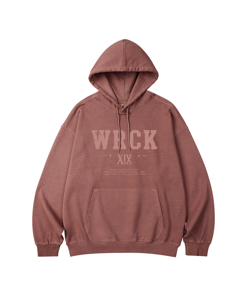 WILDROCK(ワイルドロック)の「WRCK VINTAGE ピグメントオーバーサイズフードパーカー_5 COL(パーカー・メンズ・ダークカーキ/ライトグレー/ピンク/ブルー/チャコール・SMALL/MEDIUM/LARGE)」の5枚目の写真