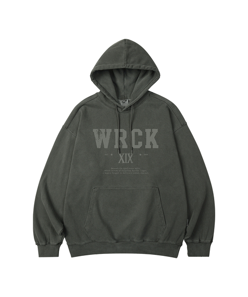 WILDROCK(ワイルドロック)の「WRCK VINTAGE ピグメントオーバーサイズフードパーカー_5 COL(パーカー・メンズ・ダークカーキ/ライトグレー/ピンク/ブルー/チャコール・SMALL/MEDIUM/LARGE)」の1枚目の写真