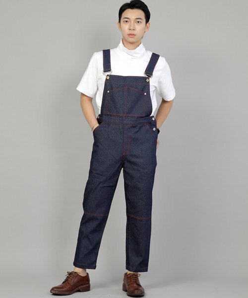 SAINTCREW(セントクルー)の「ハウスポケット テーパードカッティングクロップオーバーオール HTC-609 インディゴデニム RDS(サロペット/オーバーオール・レディース・その他・MEDIUM/LARGE/X-LARGE)」の1枚目の写真