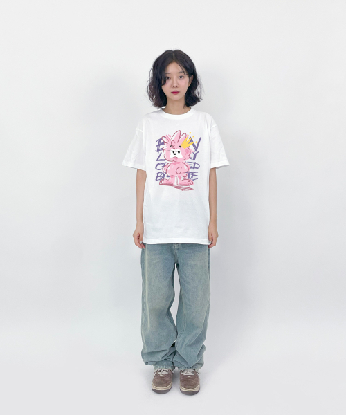 TEESSERT（ティーザート）の「グラフィティティビット 綿 半袖Tシャツ [ホワイト]（Tシャツ/カットソー・レディース・ホワイト・SMALL/MEDIUM/LARGE/X-LARGE/XX-LARGE）」の3枚目の写真