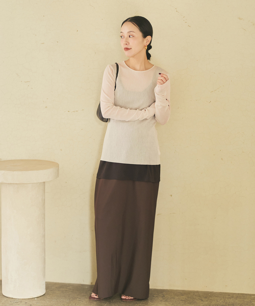 plage（プラージュ）の「《追加》Mesh Sheer ロンT 5（Tシャツ/カットソー・レディース・ベージュ系その他/ホワイト/ブラック系その他・FREE）」の4枚目の写真