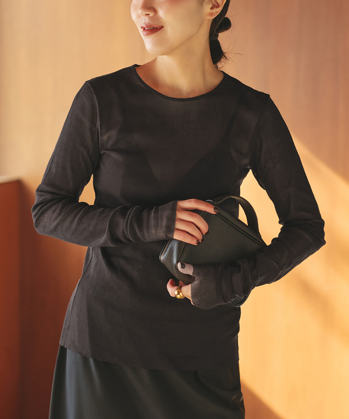 plage（プラージュ）の「《追加》Mesh Sheer ロンT 5（Tシャツ/カットソー・レディース・ベージュ系その他/ホワイト/ブラック系その他・FREE）」の8枚目の写真