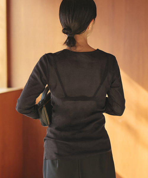 plage（プラージュ）の「《追加》Mesh Sheer ロンT 5（Tシャツ/カットソー・レディース・ベージュ系その他/ホワイト/ブラック系その他・FREE）」の10枚目の写真