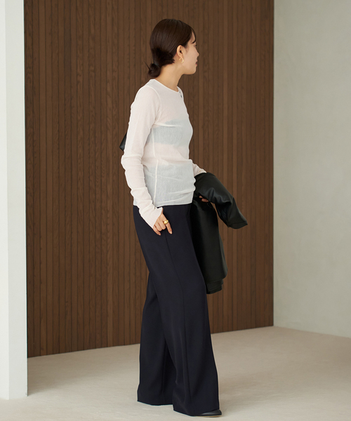 plage（プラージュ）の「《追加》Mesh Sheer ロンT 5（Tシャツ/カットソー・レディース・ベージュ系その他/ホワイト/ブラック系その他・FREE）」の12枚目の写真