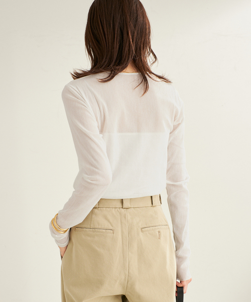 plage（プラージュ）の「《追加》Mesh Sheer ロンT 5（Tシャツ/カットソー・レディース・ベージュ系その他/ホワイト/ブラック系その他・FREE）」の21枚目の写真