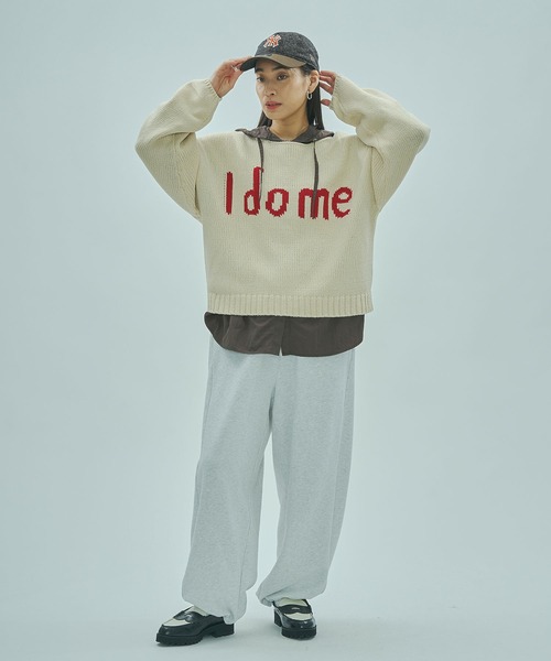 ROSE BUD(ローズバッド)の「MESSAGE LOGO JACQUARD KNIT(ニット/セーター・レディース・ブラウン/オフホワイト・ONE SIZE)」の7枚目の写真