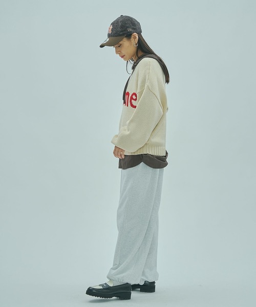 ROSE BUD(ローズバッド)の「MESSAGE LOGO JACQUARD KNIT(ニット/セーター・レディース・ブラウン/オフホワイト・ONE SIZE)」の8枚目の写真