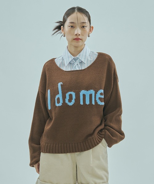 ROSE BUD(ローズバッド)の「MESSAGE LOGO JACQUARD KNIT(ニット/セーター・レディース・ブラウン/オフホワイト・ONE SIZE)」の11枚目の写真