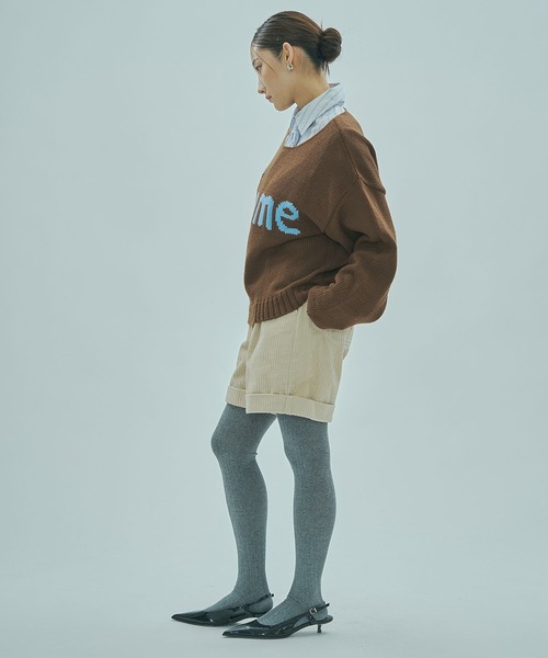 ROSE BUD(ローズバッド)の「MESSAGE LOGO JACQUARD KNIT(ニット/セーター・レディース・ブラウン/オフホワイト・ONE SIZE)」の15枚目の写真