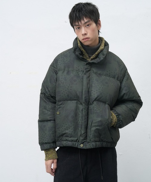 GENERAL IDEA(ジェネラルアイデア)の「air mix paisley puffer エアミックスペイズリー中綿ジャケット(ブルゾン・レディース・カーキ/ブラック/ダークブラウン・L/M/S)」の3枚目の写真