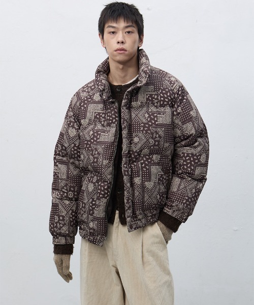 GENERAL IDEA(ジェネラルアイデア)の「air mix paisley puffer エアミックスペイズリー中綿ジャケット(ブルゾン・レディース・カーキ/ブラック/ダークブラウン・L/M/S)」の8枚目の写真