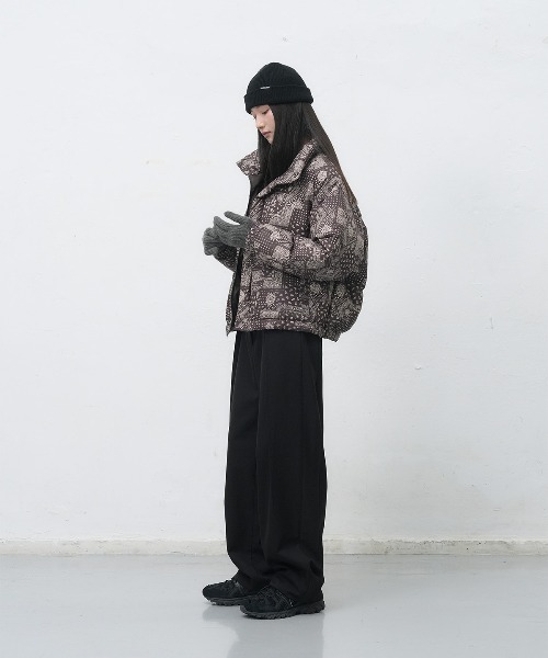 GENERAL IDEA(ジェネラルアイデア)の「air mix paisley puffer エアミックスペイズリー中綿ジャケット(ブルゾン・レディース・カーキ/ブラック/ダークブラウン・L/M/S)」の6枚目の写真