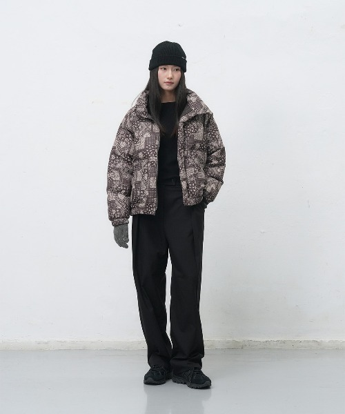 GENERAL IDEA(ジェネラルアイデア)の「air mix paisley puffer エアミックスペイズリー中綿ジャケット(ブルゾン・レディース・カーキ/ブラック/ダークブラウン・L/M/S)」の5枚目の写真