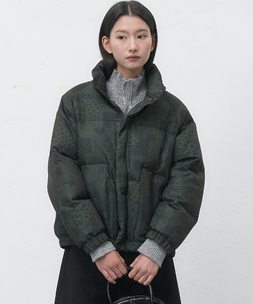 GENERAL IDEA(ジェネラルアイデア)の「air mix paisley puffer エアミックスペイズリー中綿ジャケット(ブルゾン・レディース・カーキ/ブラック/ダークブラウン・L/M/S)」の14枚目の写真