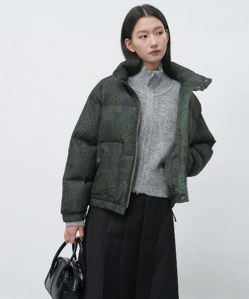 GENERAL IDEA(ジェネラルアイデア)の「air mix paisley puffer エアミックスペイズリー中綿ジャケット(ブルゾン・レディース・カーキ/ブラック/ダークブラウン・L/M/S)」の15枚目の写真