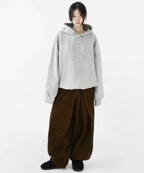 minsobi（ミンソビ）の「ディープタック コーデュロイワイドパンツ（デニムパンツ・メンズ・ブラック/ブラウン・FREE）」の16枚目の写真