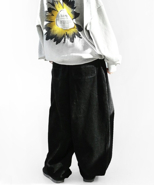 minsobi（ミンソビ）の「ディープタック コーデュロイワイドパンツ（デニムパンツ・メンズ・ブラック/ブラウン・FREE）」の19枚目の写真