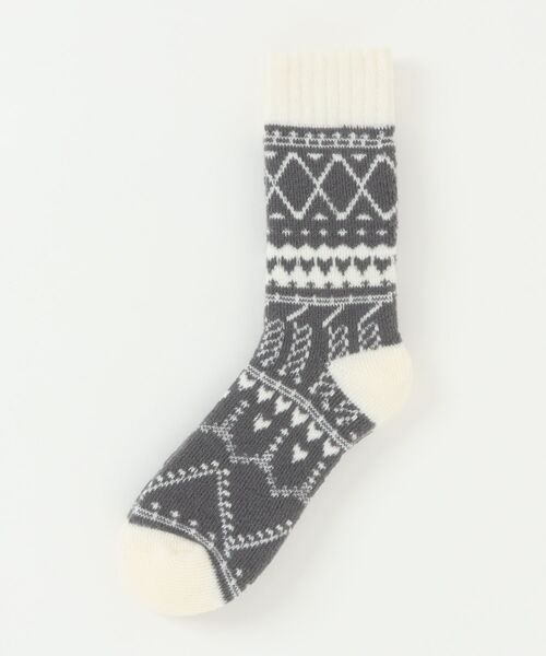 セール】ノルディック柄あったか裏起毛ソックス ルームソックス