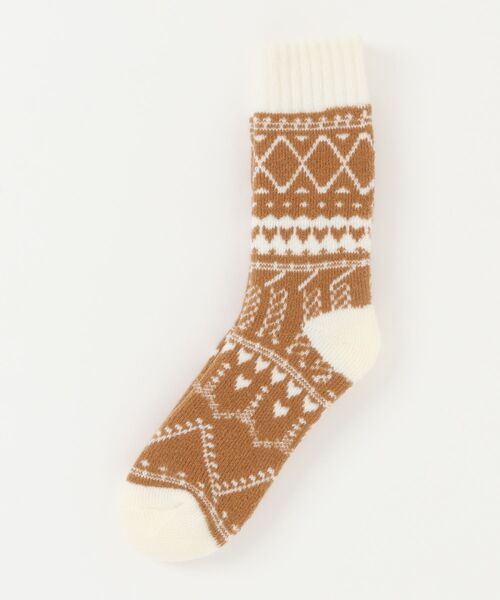 セール】ノルディック柄あったか裏起毛ソックス ルームソックス