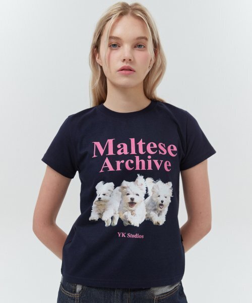WaiKei（ワイケイ）の「マルチーズアーカイブ 半袖Tシャツ ネイビー（Tシャツ/カットソー・レディース・その他・0/1/2）」の4枚目の写真