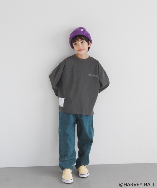 SMILEY FACE（スマイリーフェイス）の「【SMILEY FACE(スマイリーフェイス)】プリントロンT(KIDS)（Tシャツ/カットソー・キッズ・ホワイト/チャコール/その他1・110cm/120cm/130cm/140cm/150cm）」の12枚目の写真