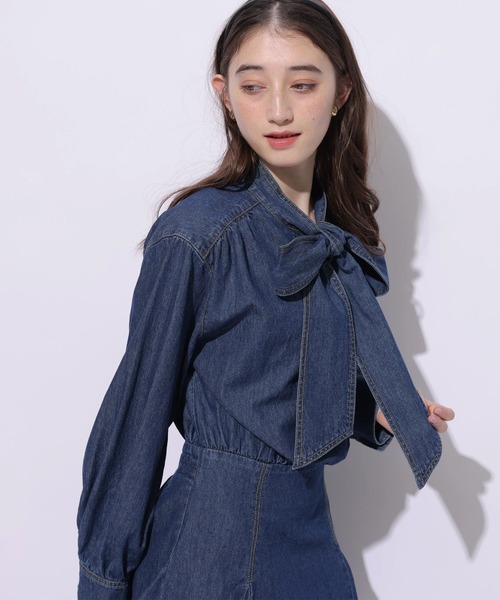 デニムボウタイミニワンピース（ワンピース）｜Rirandture（リランド