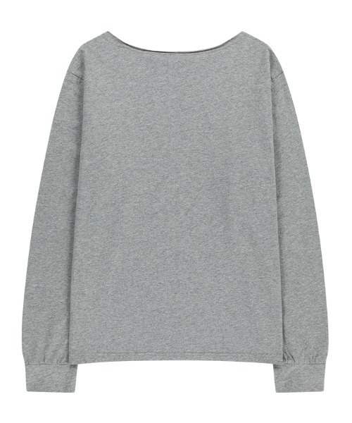 MAHAGRID(マハグリッド)の「『mahagrid/マハグリッド』 STRIPE PRESENT ONE SHOULDER LS TEE/プレゼント ロゴ ワンショルダー長袖Tシャツ(Tシャツ/カットソー・レディース・グレー/チャコールグレー・FREE)」の11枚目の写真